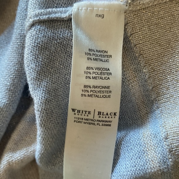 White House Black Market striped dolman sweater with sparkly thread throughout - Picture 5 of 5